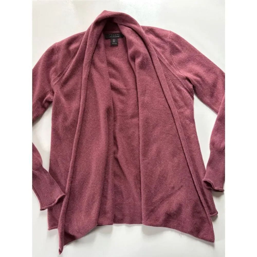 Tahari 2 Ply Cashmere Open Cardigan